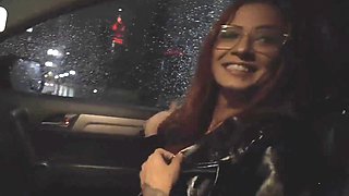 Dirty doll Ayla Andrada sits on pipe with bootie and gives