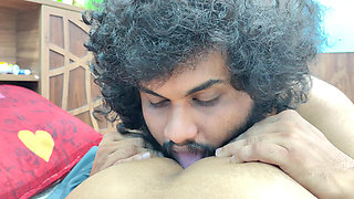 Anal hole lick with nipple press