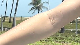 Batty Lux Topless Car Washing Busty Blonde Cleaning Car with Big Natural Tits