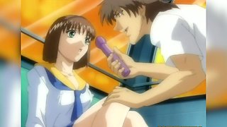 Blue-haired babe betrays hubby in raunchy hentai