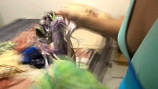 Stepmother Returns From the Beach, Undresses, Pees, Takes a Bath, Watches Me Jerk off