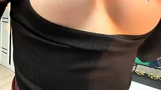 Big ass lady in leather miniskirt enjoys rough