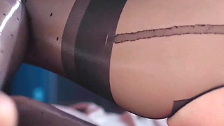 Petite Girl Rides Toys in Ass Wearing Pantyhose