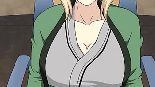 Naruto: Kunoichi Trainer - Blonde MILF Tsunade with Big Boobs Face Fuck Deepthroat, Pussy Sex and Hot Anal Fucking with Creampie