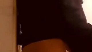 Horny Wife Eating Pussy in Kitchen, Horny, Against the Column I Put Him on His Knees to Suck Pussy