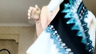 Perfect blond making solo masturbation