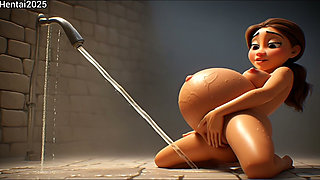 Pregnant Woman Masturbate in the Shower Compilation - 3D Hentai Cartoon Animation