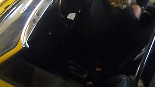 Behind the scenes vintage car