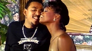 Oiled Ebony MILF Takes Thick Cock Passionately