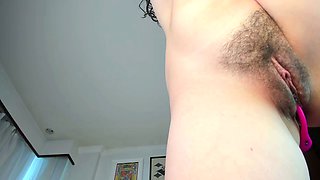 Stacked brunette goes solo toys and masturbation