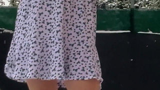 Girl Masturbates and Pees in the Garden