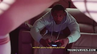 Gamer Boy Derails for Big-Cock Interracial Pounding