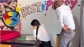 I Was Shocked When My Teacher Put His Dick In My Face And Then Fucked Me On The Table