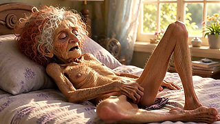 90 Year Old Woman Masturbates Her Wrinkled Ugly Pussy