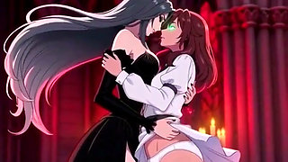 A lesbian Vampire Queen transforms a beautiful young woman