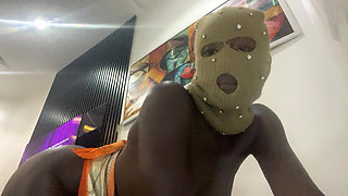 Dark velvet moves her body in a sexy way