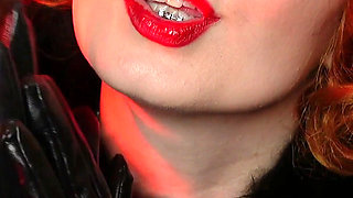 Sexual pin up Arya, ASMR video with long black gloves