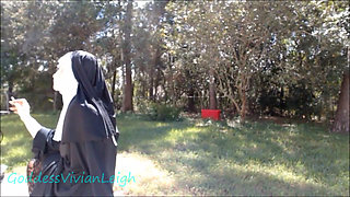 Nun Smoking Outside