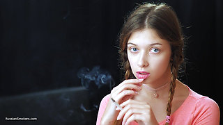 Sexy Russian Temptress Smoking Cigarette Coastal Breeze