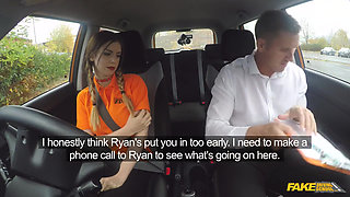 Fake Driving School - Stunning Stella Rides Ryan Cowgirl Style in a Car for a Quick Test Pass