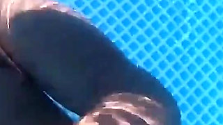 Pregnant Pool Sex Young MILF! Putting on a Show for the Neighbors