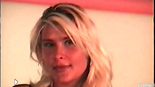 Horny Blonde Opens Up Her Mouth And Pussy - Cumshot