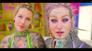 Naughty German Lesbians In Spanking Session – String Outfit &Vinyl Tease With Deepthroat Strap-On