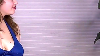 Huge natural tits gets oiled up and muff massage