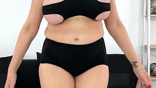 Hot blonde with big boobs solo