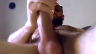 Hairy Daddy Strokes His Big Cock on Webcam