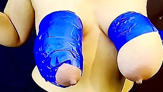 Tits in Bondage Blue Tape HD