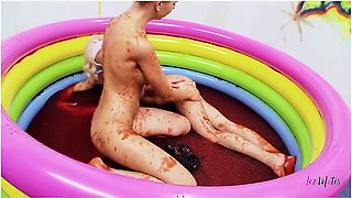Jello Wrestling And Passionate Fingering With Two Busty Playful Blondes
