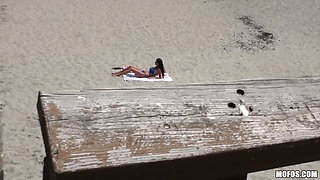Pervs on Patrol - Small Ass Mandy Haze & Tony Film a Raw Missionary & Doggystyle Session in the Sun
