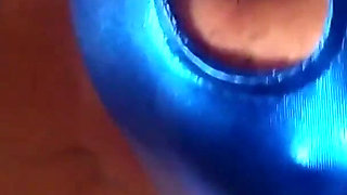 Wife practicing to suck three cocks in Gloryhole