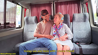 Tattooed 82 Years Old Mature Picked up for Anal