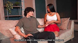 Nerd stepbrother ends up enjoying his stepsister's slim body