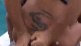 Amazing threesome near the pool