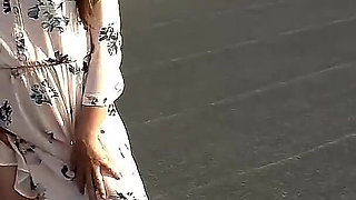 Stranger Passionately Fucks and Sucks a Big Cock on the Roof of a House, Cum in Her Panties