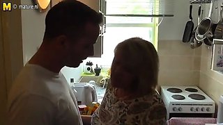 Home story with British step mom and young lover