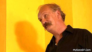 Man finds old dad and teen GF cheating
