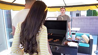 Stepdad getting a blowjob from Serena HIll