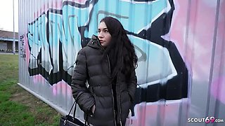 German Scout Picks Up Skinny Czech Teen Stefani Jameson for First Casting - Saggy Tits, Rough Fuck & Squirting