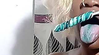 Alexa - Half Naked Blonde Sucking on Sweet