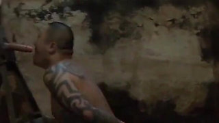 The rubber cock blown hard