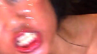 Brunette Slut Swallows Cum From Dozens of Cocks in Raw Ggg Bukkake
