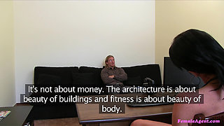Female Agent - Buff Blond God Fucks Agent's Tight Little Pussy