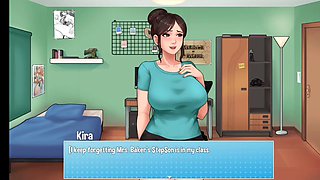 My jaw-dropping busty brunette stepmom tackles her mansion chores