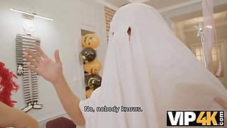 Vip4k. fellow will never leave behind this halloween festivity with three hungry fucksluts