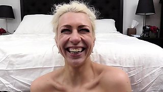 Amazing blonde slut fucked hardcore by a thick cock