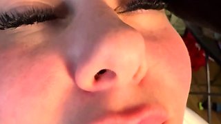 Nasty brunette pornstar with big boobs